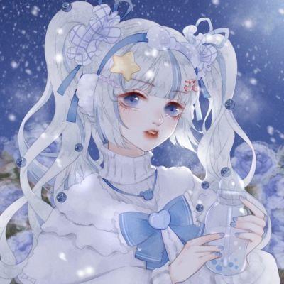 蓝色少女图片,梦幻般的视觉盛宴